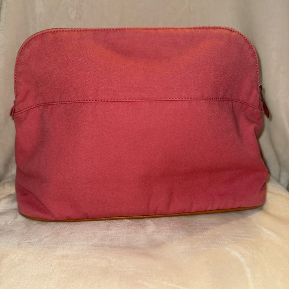 Hermes Salmon Canvas Large Pouch - Picture 3 of 11